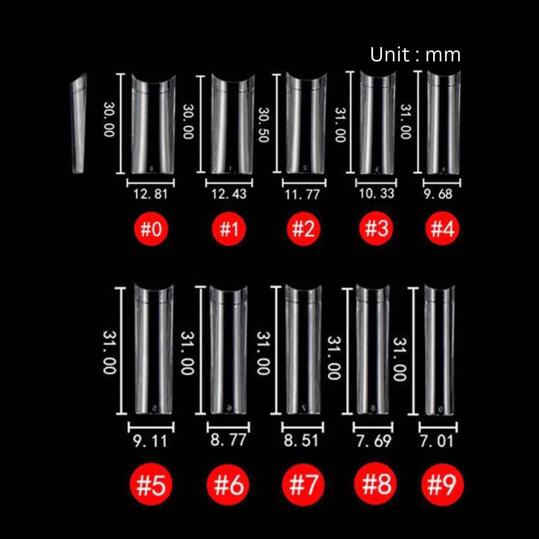 Clear Square XL - Non C-Curve Nail Tips (500pcs)