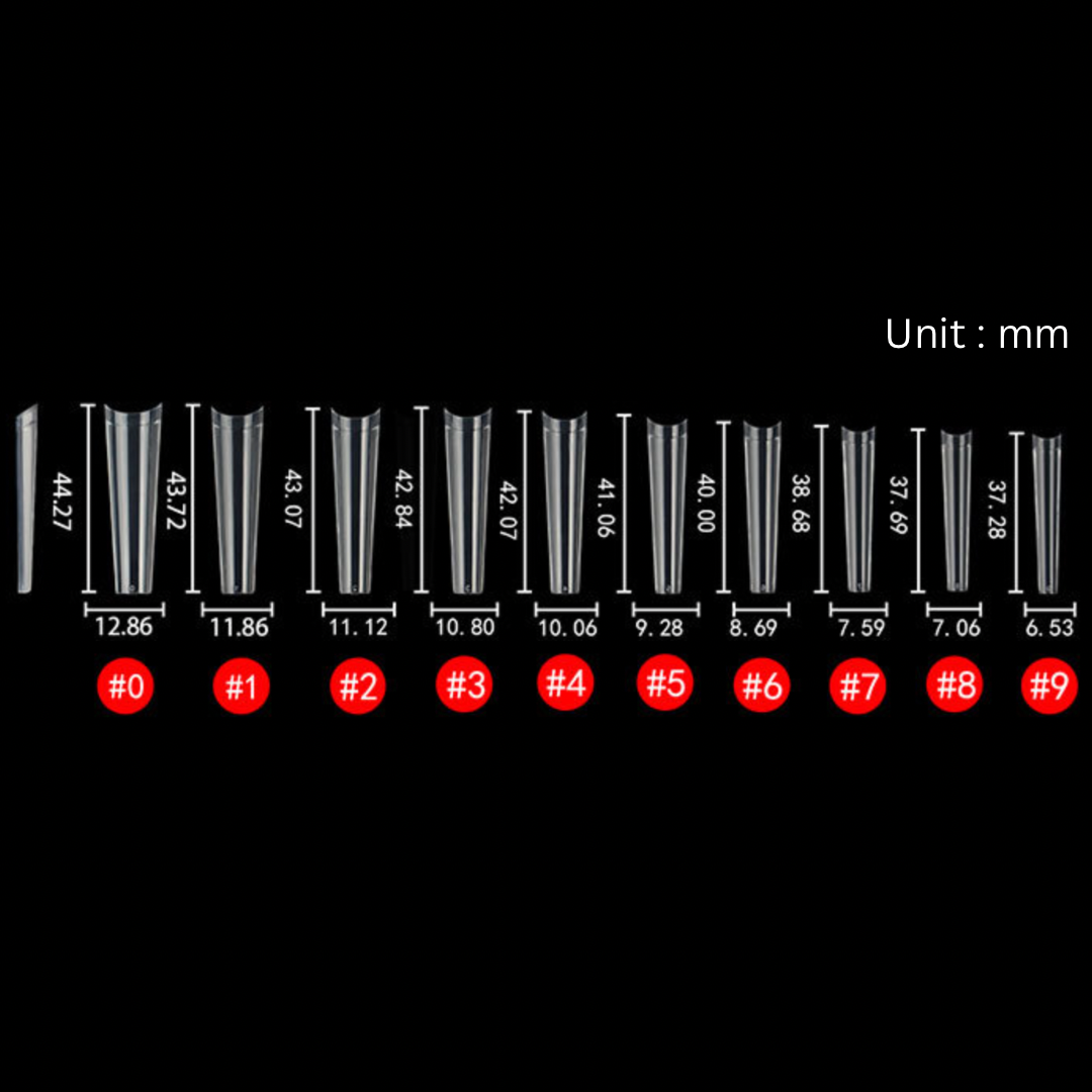 Clear Coffin XXL - Non C-Curve Nail Tips (500pcs)