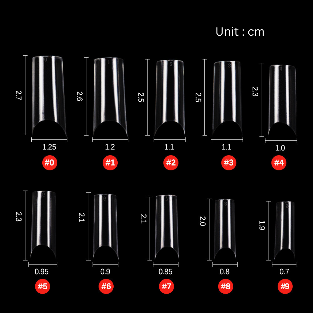 Clear Square L - C-Curve Nail Tips (500pcs)