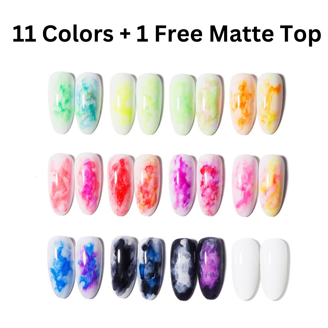 Marble Ink - 11 Colors + Free Matte Top Coat