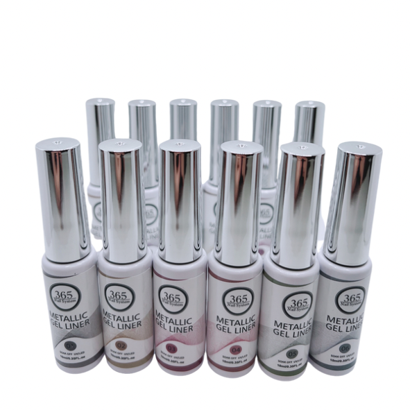 Gel Liner Art- Metallic - 12 Colors / Set