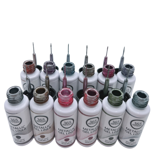 Gel Liner Art- Metallic - 12 Colors / Set