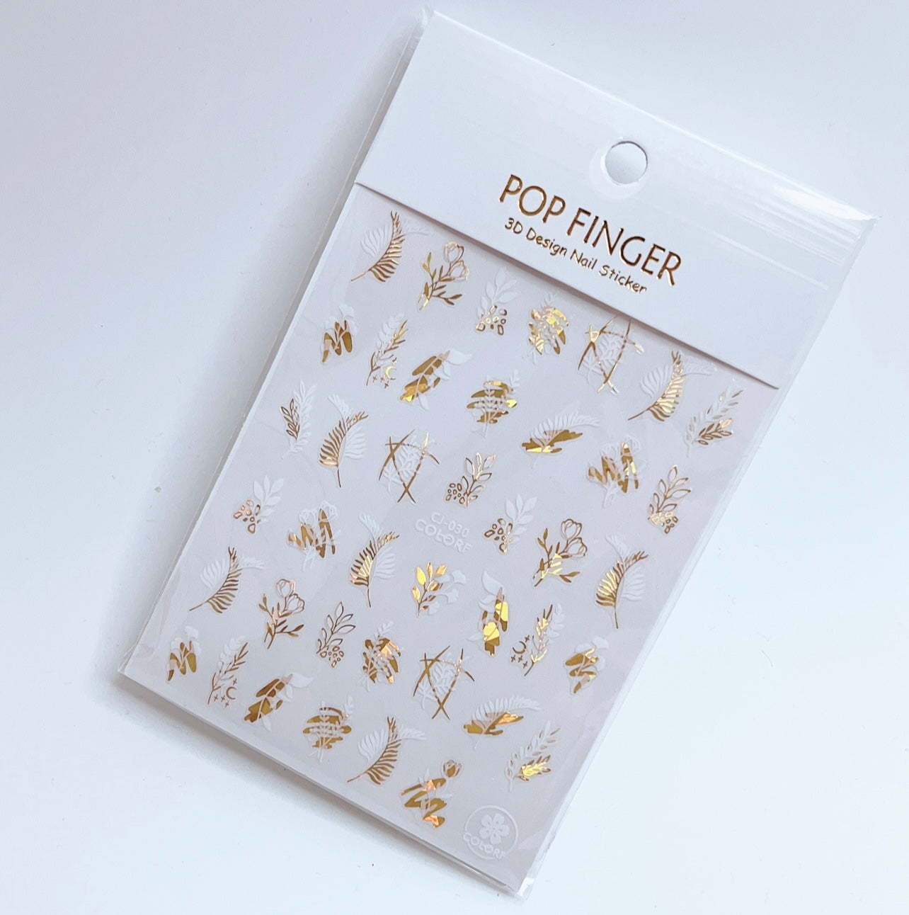 Leaf - Flower / Stickers / Laser Gold - White - #158