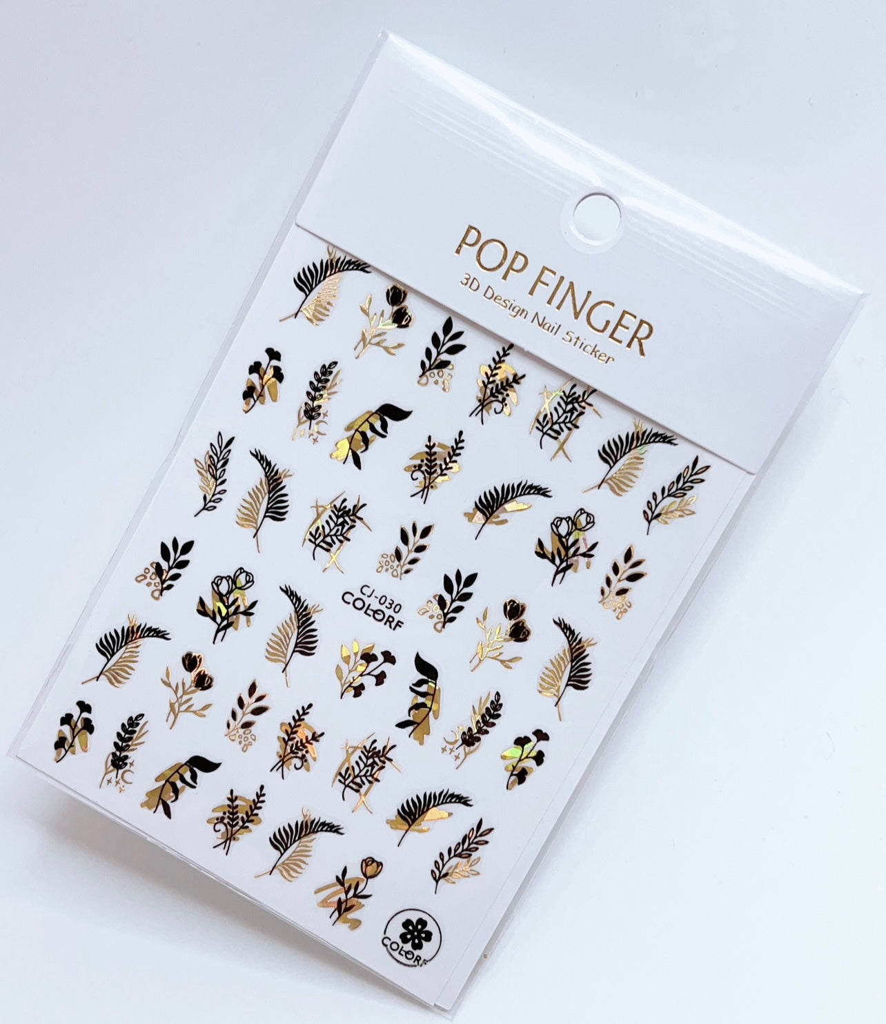 Leaf / Stickers / Laser Gold - Black - #162