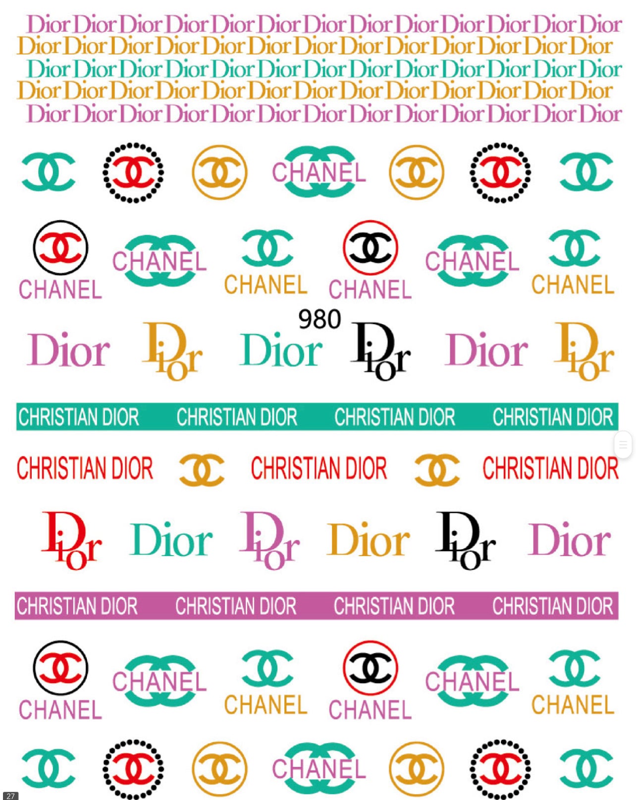 Dior / Stickers / Multi Colors- #17