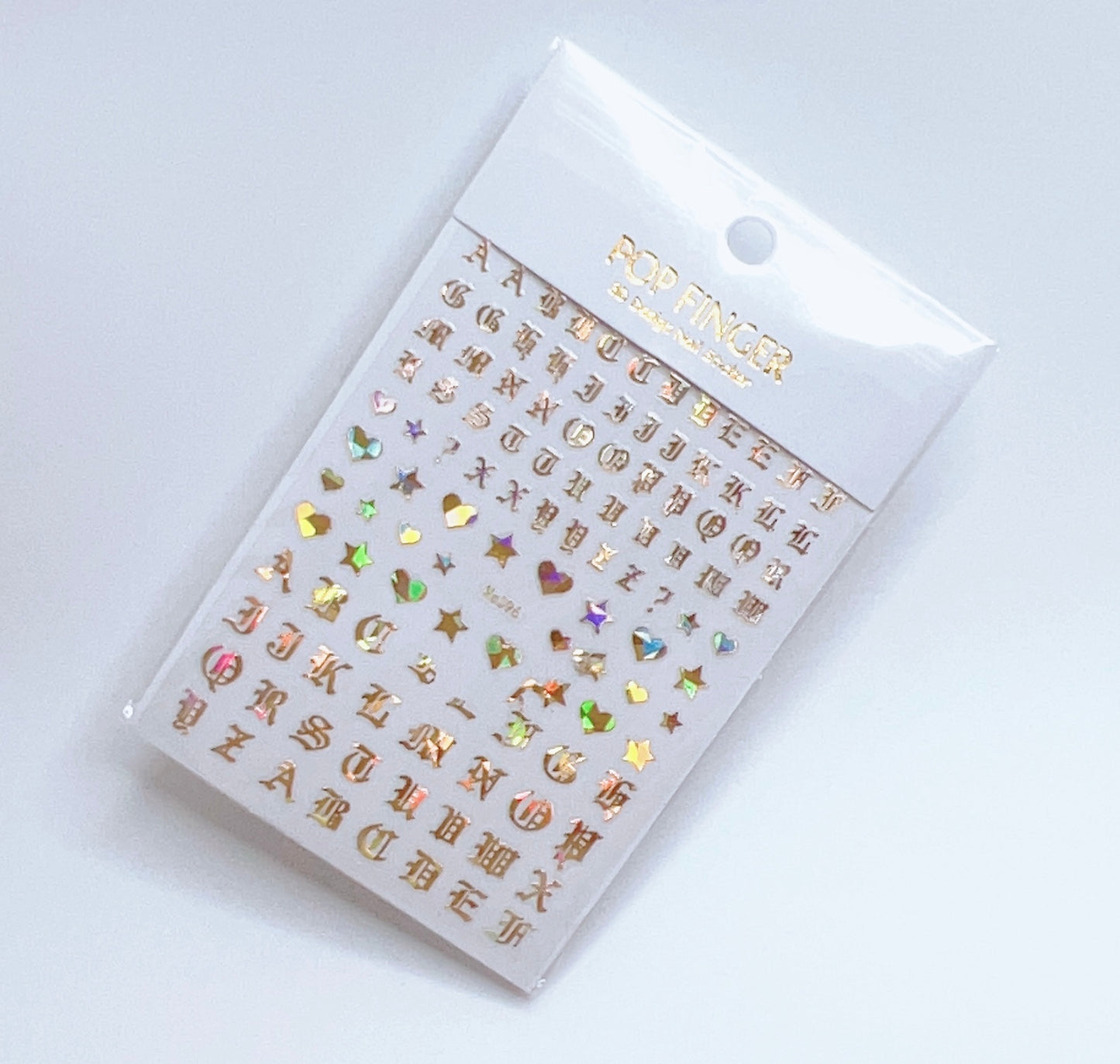 English Letter - Heart - Star / Sticker / Laser Gold - #183