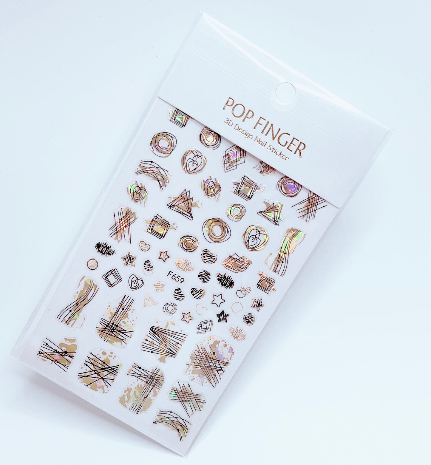 Geometric - Line / Sticker / Laser Gold - Black - #212