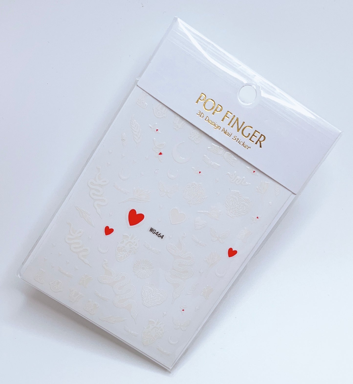 Snake - Heart - Letter - Tiger - Butterfly / Sticker / Red - White- #221