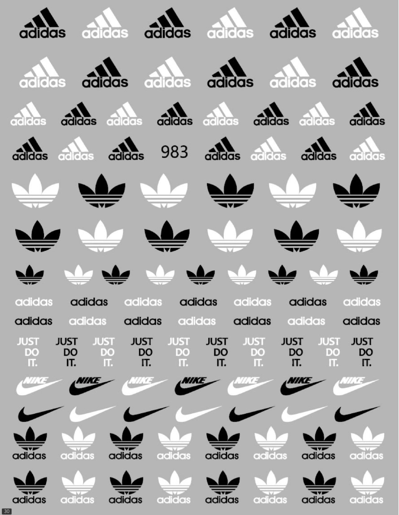 Multi Brands / Stickers / Black-White - #23
