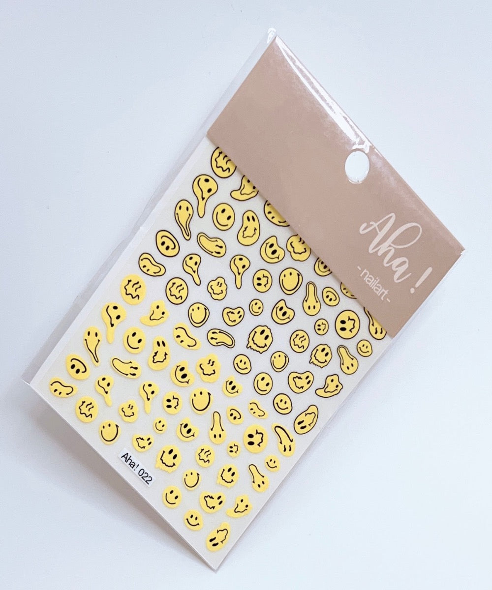 Melted Smiley Faces / Sticker / Yellow - #278