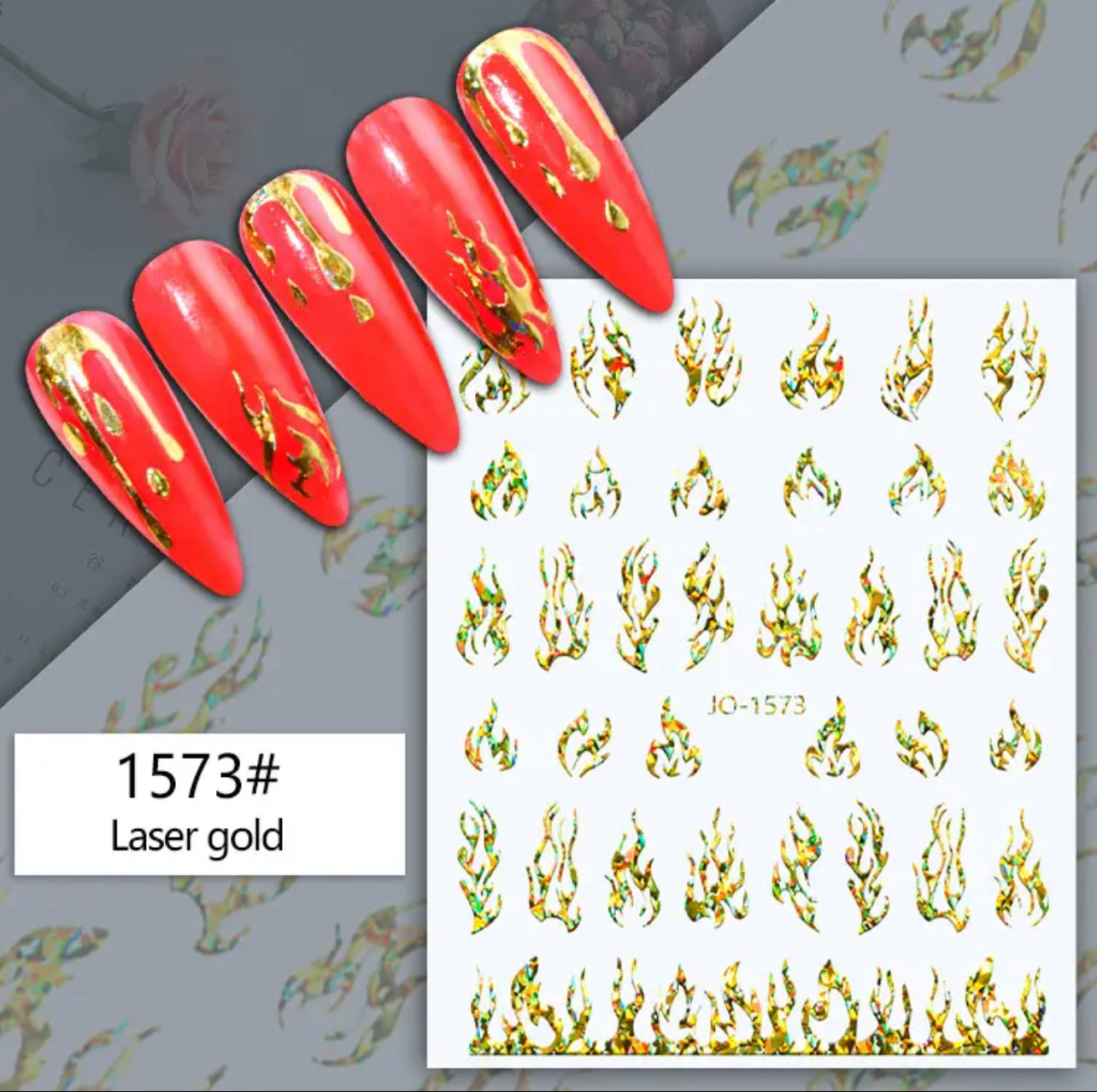 Flame / Stickers / Laser Gold - #49