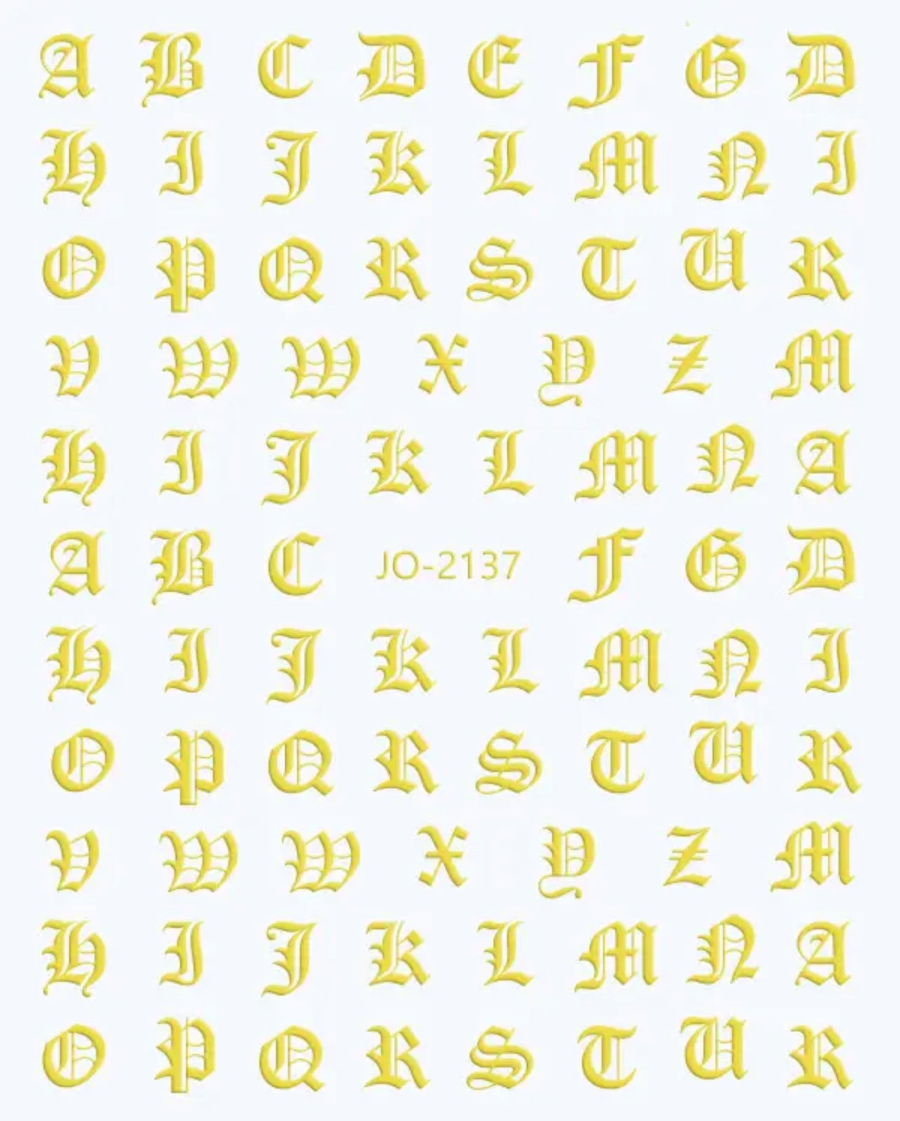 English Letters / Stickers / Gold - #54