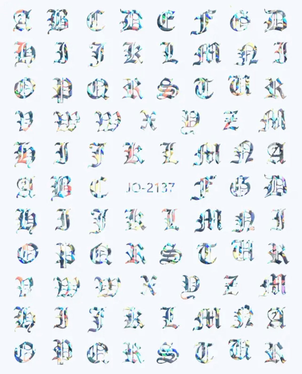 English Letters / Stickers / Laser Silver - #55