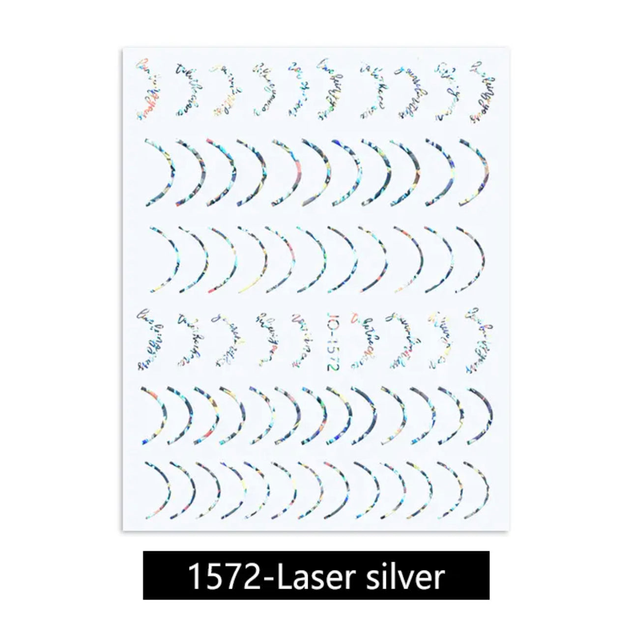 French Line / Letters / Stickers / Laser Silver - #69