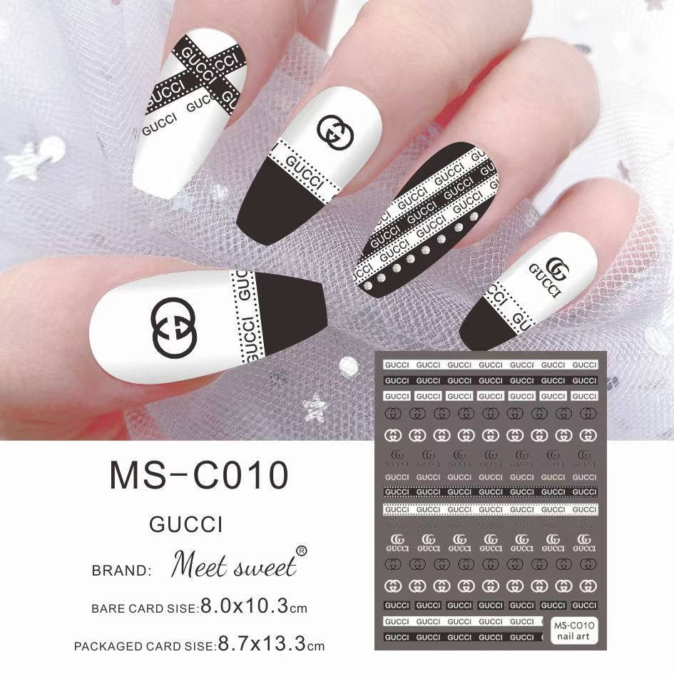 Gucci Stickers Black White #84 – 365 Nail System