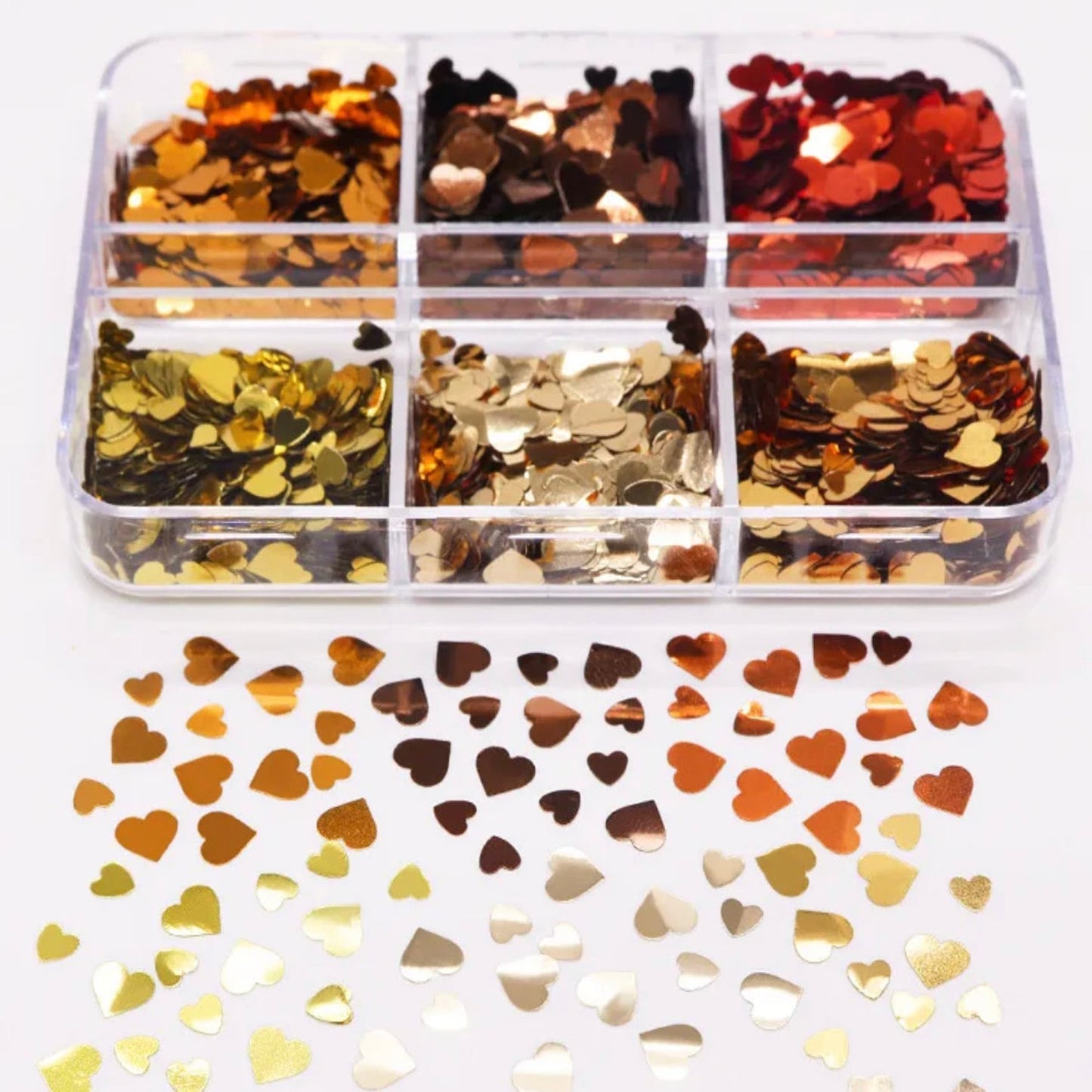 Heart Sequins - Nail Art - 6 Grids