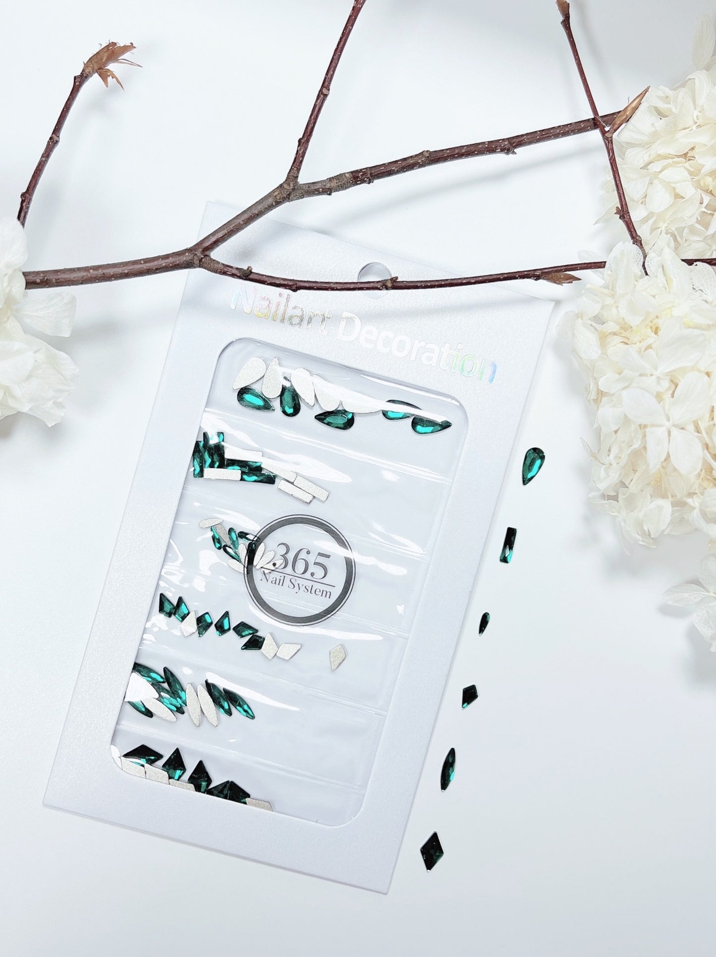 Emerald Green - Rhinestone Shape 6 Styles ( 60 pcs )