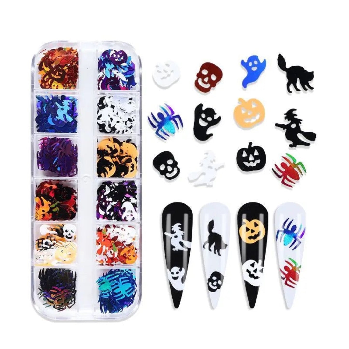Halloween Sequins - Nail Art - 12 Grids