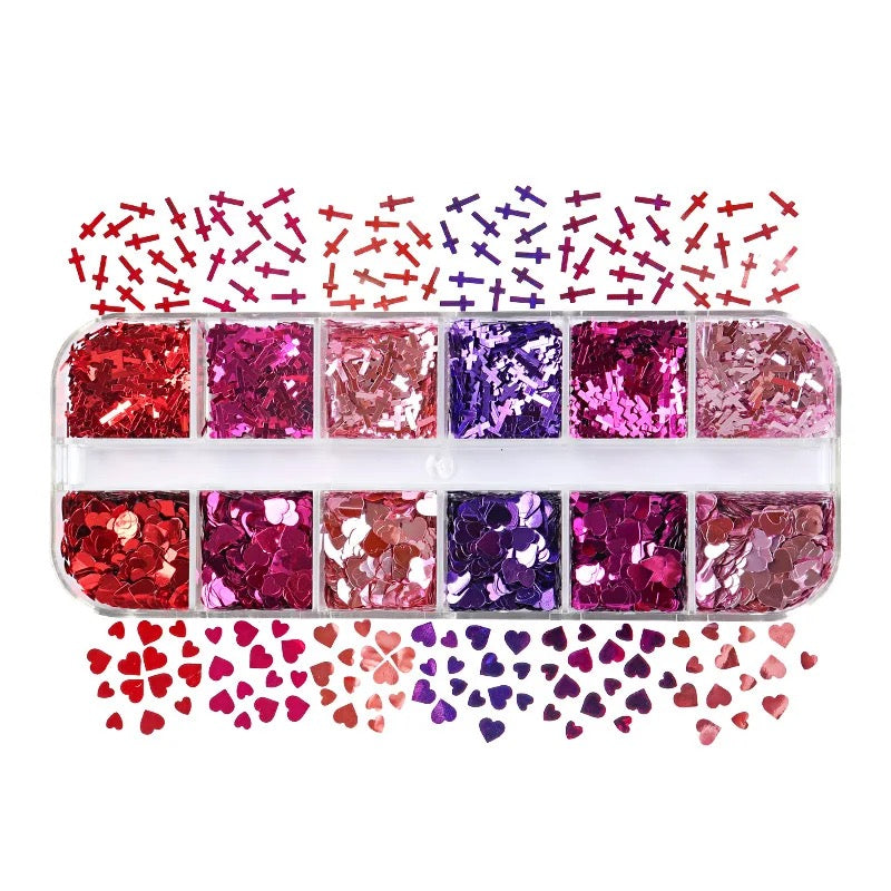 Mixed Sequins - Nail Art - 12 Grids