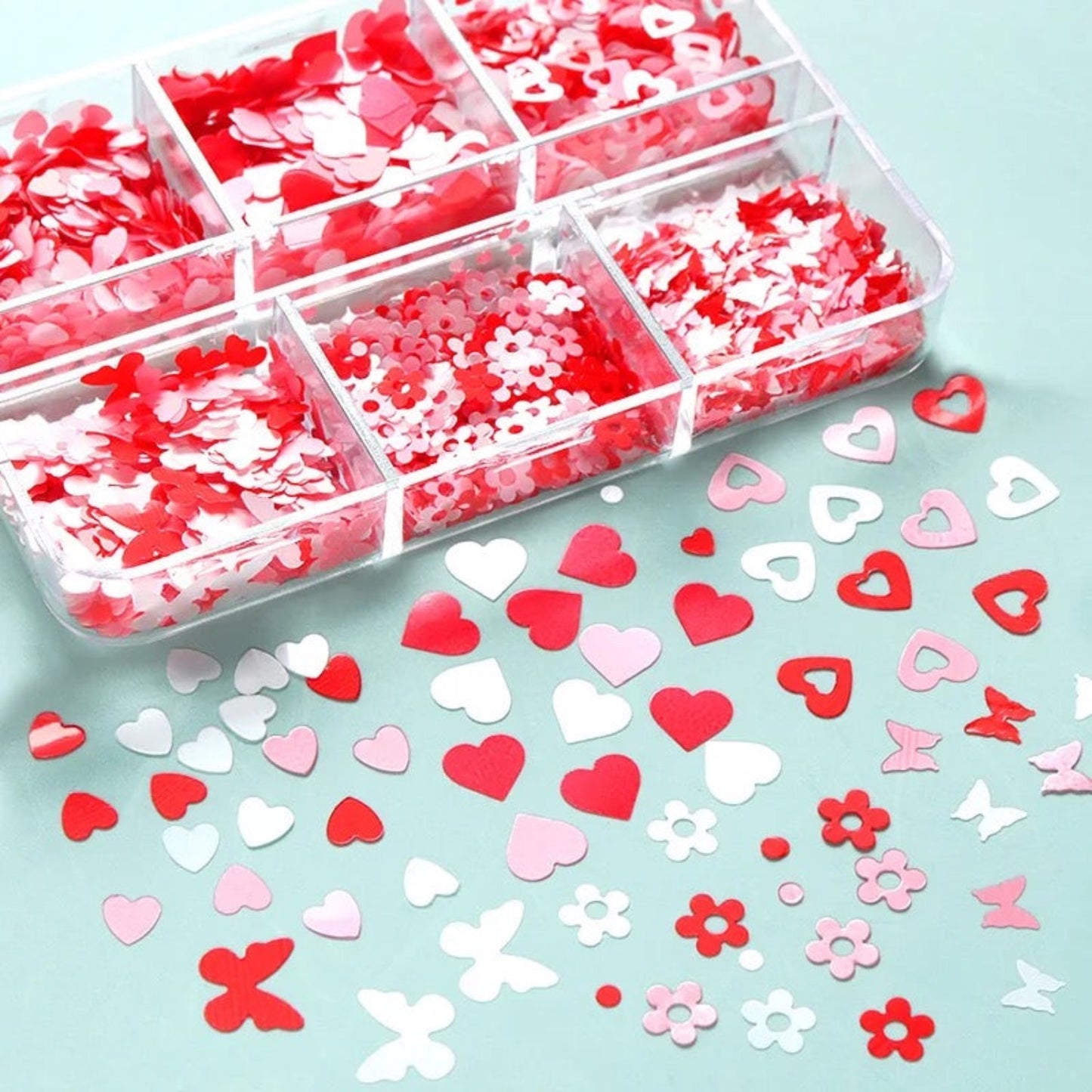 Valentine Sequins - Nail Art - 6 Grids