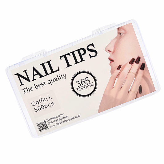 Clear Coffin L - Non C-Curve Nail Tips (500pcs)