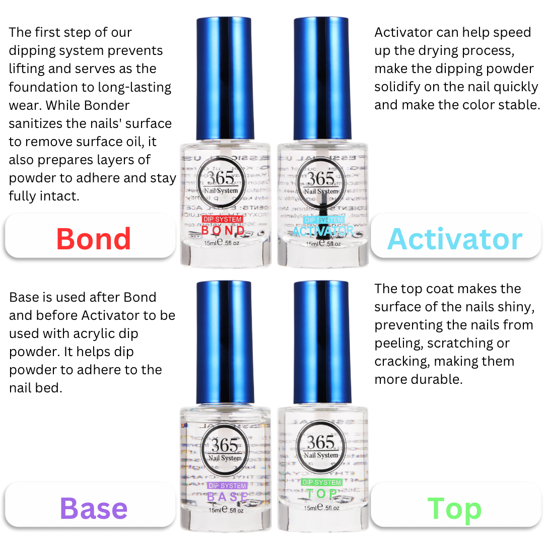 365 Nail System: Dip Liquid Essential Set