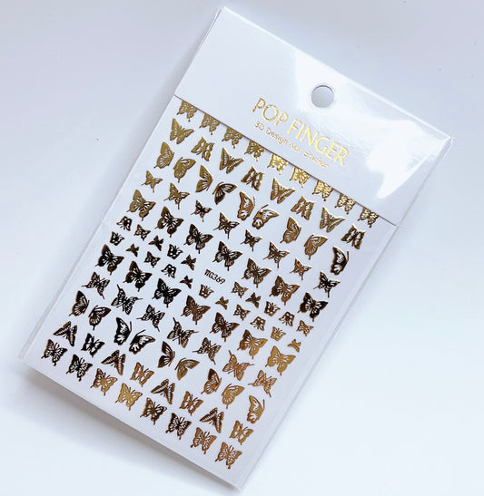 Butterfly / Stickers / Gold- #107