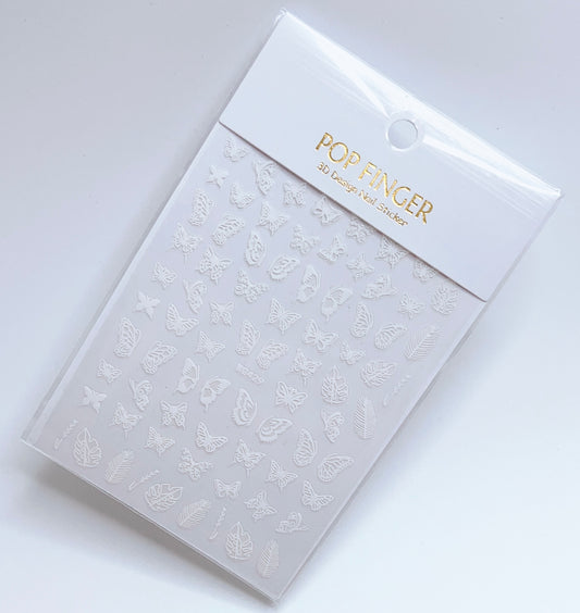 Butterfly / Stickers / White - #109