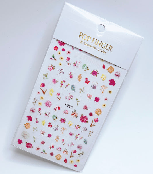 Flowers-Letters / Stickers / Multi Colors - #116