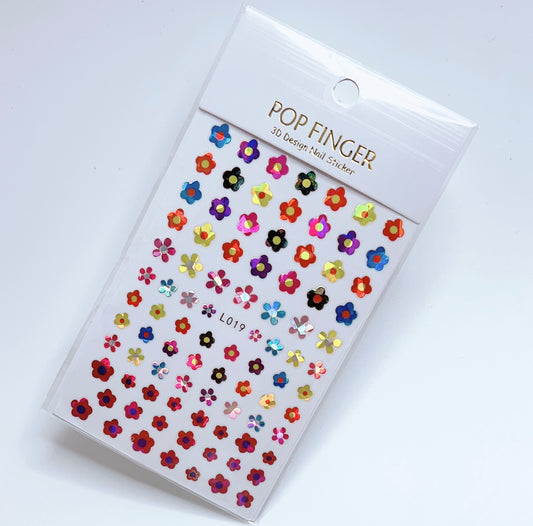 Flowers / Stickers / Holographic Multi Colors - #122