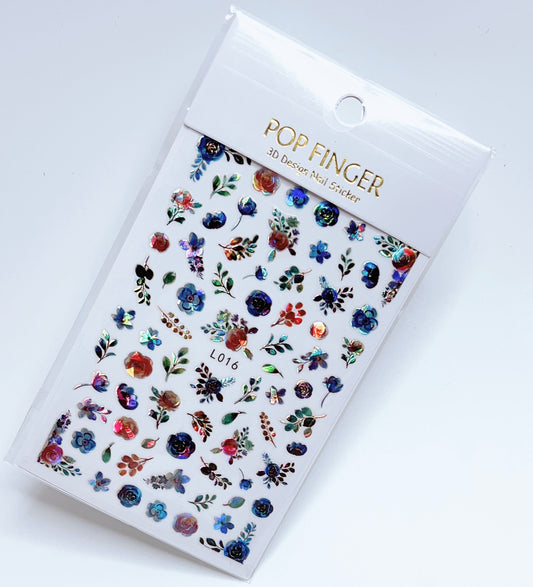 Flowers - Leaves / Stickers / Holographic Multi Colors - #123