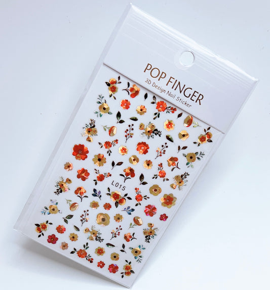 Flowers - Leaves / Stickers / Holographic Multi Colors - #124