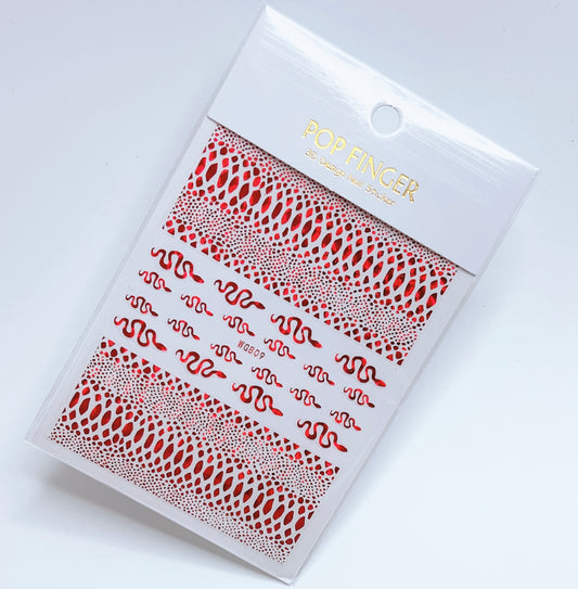 Snake Skin / Stickers / Laser Red - #129