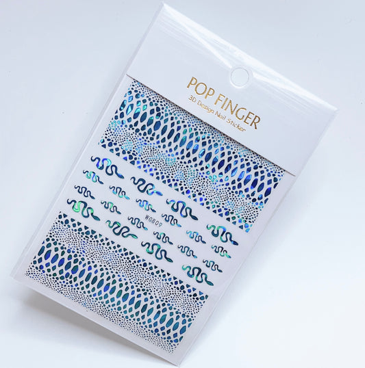 Snake Skin / Stickers / Laser Blue - #134
