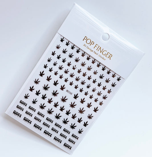 Dope - Weed Leaf / Stickers / Black - #142