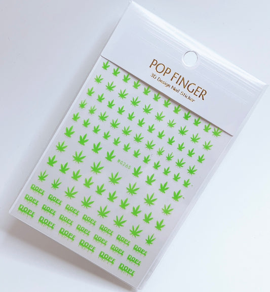 Dope - Weed Leaf / Stickers / Neon Green - #144
