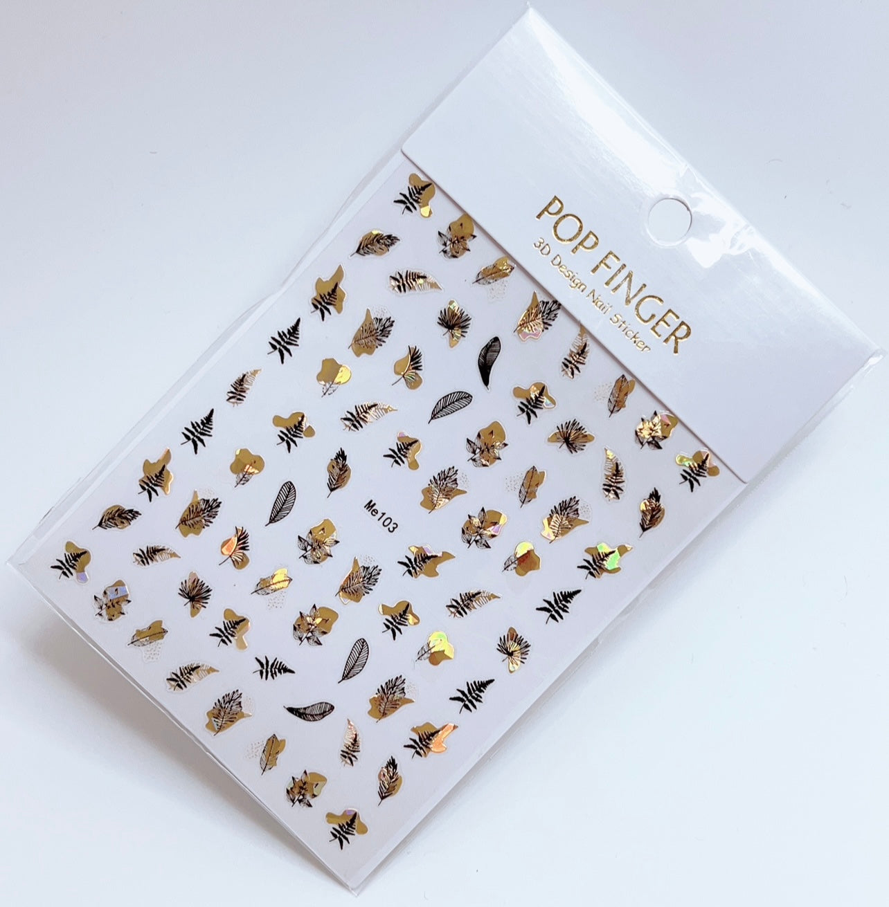Leaf / Stickers / Laser Gold - Black - #163