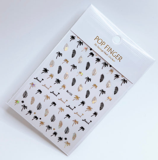PalmTree - Leaf / Stickers / Laser Gold - Black - #172