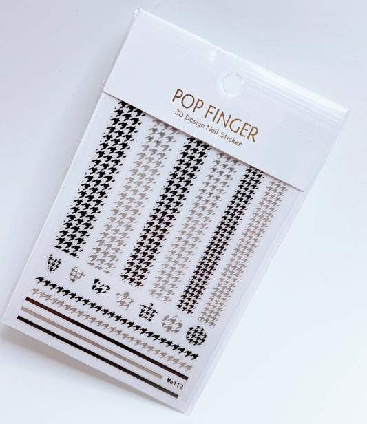 Houndstooth / Sticker / Black - Silver - #176