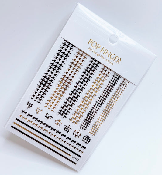 Houndstooth / Sticker / Black - Gold - #177