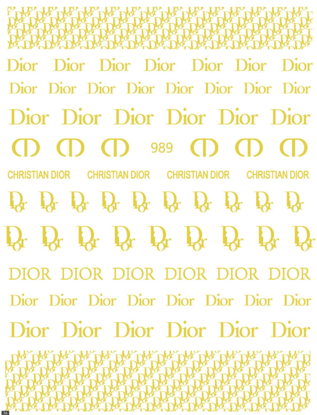Dior / Stickers / Gold - #19 – 365 Nail System