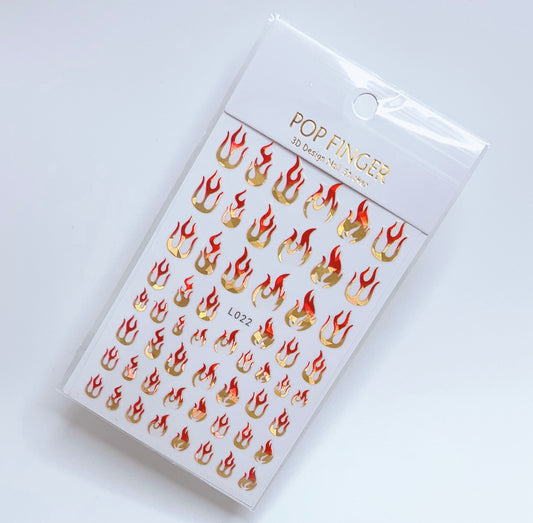 Flame / Sticker / Laser Red Yellow - #192