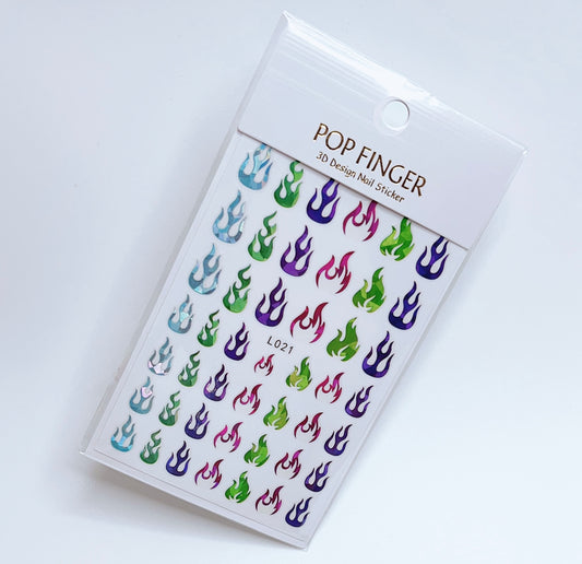 Flame / Sticker / Laser Multi Colors - #193