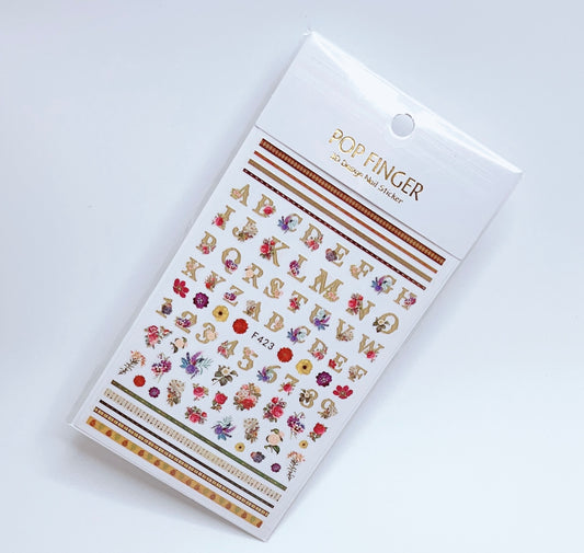 Letter - Flower  / Sticker / Multi Colors - #197