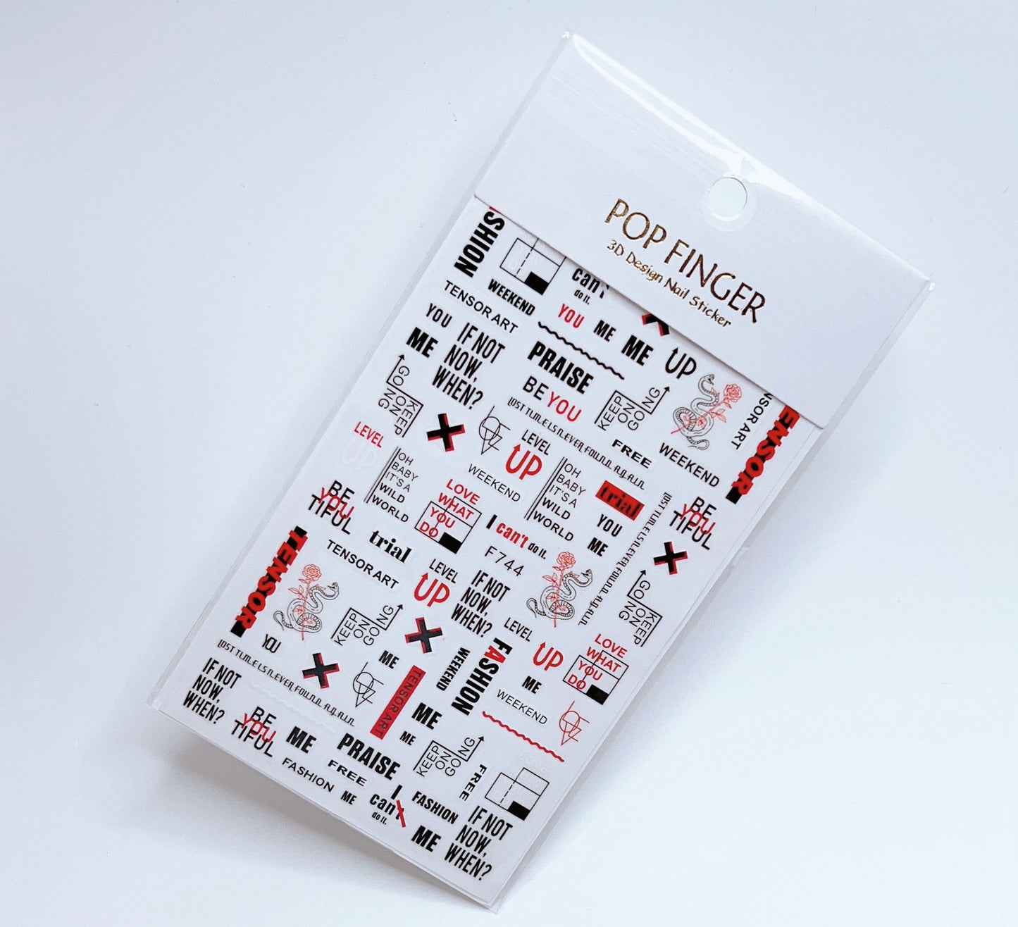 Letter / Sticker / Black - Red- #201