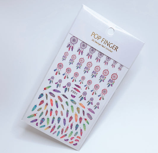 Dream Catcher - Bird Feather / Sticker / Multi Colors - #217