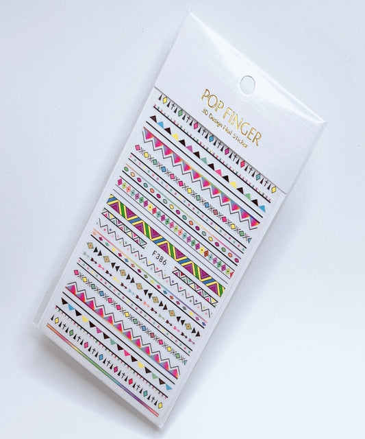 Triangular Line / Sticker / Multi Colors - #227