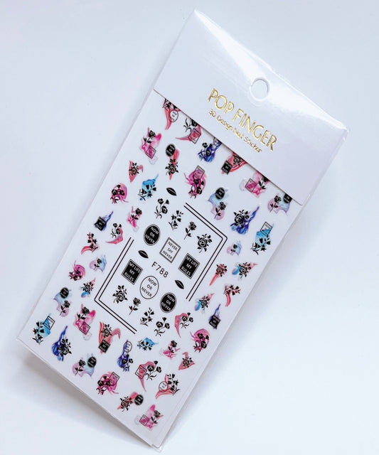 Flower - Marble Abstract - Letter / Sticker / Multi Colors - #230