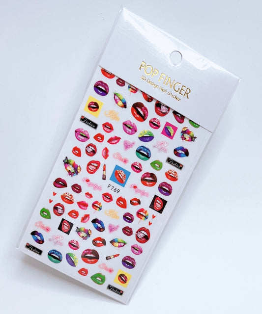 Valentine - Lips / Sticker / Multi Colors - #233