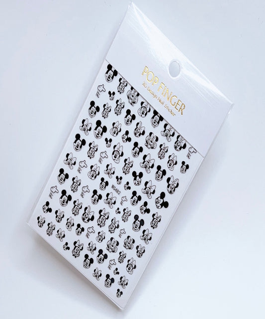 Cartoon - Micky Mouse / Sticker / Black - White - #243
